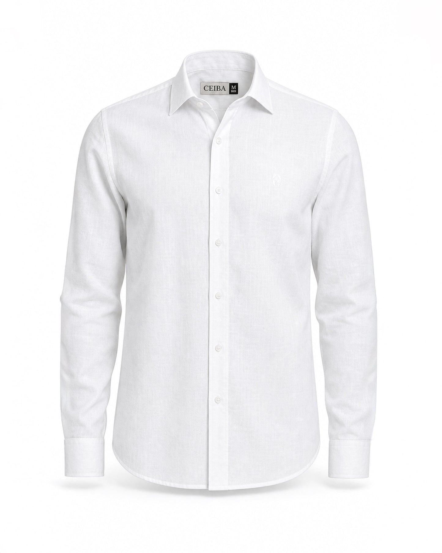 Camisa Manga Larga Lino Blanca — Ceiba