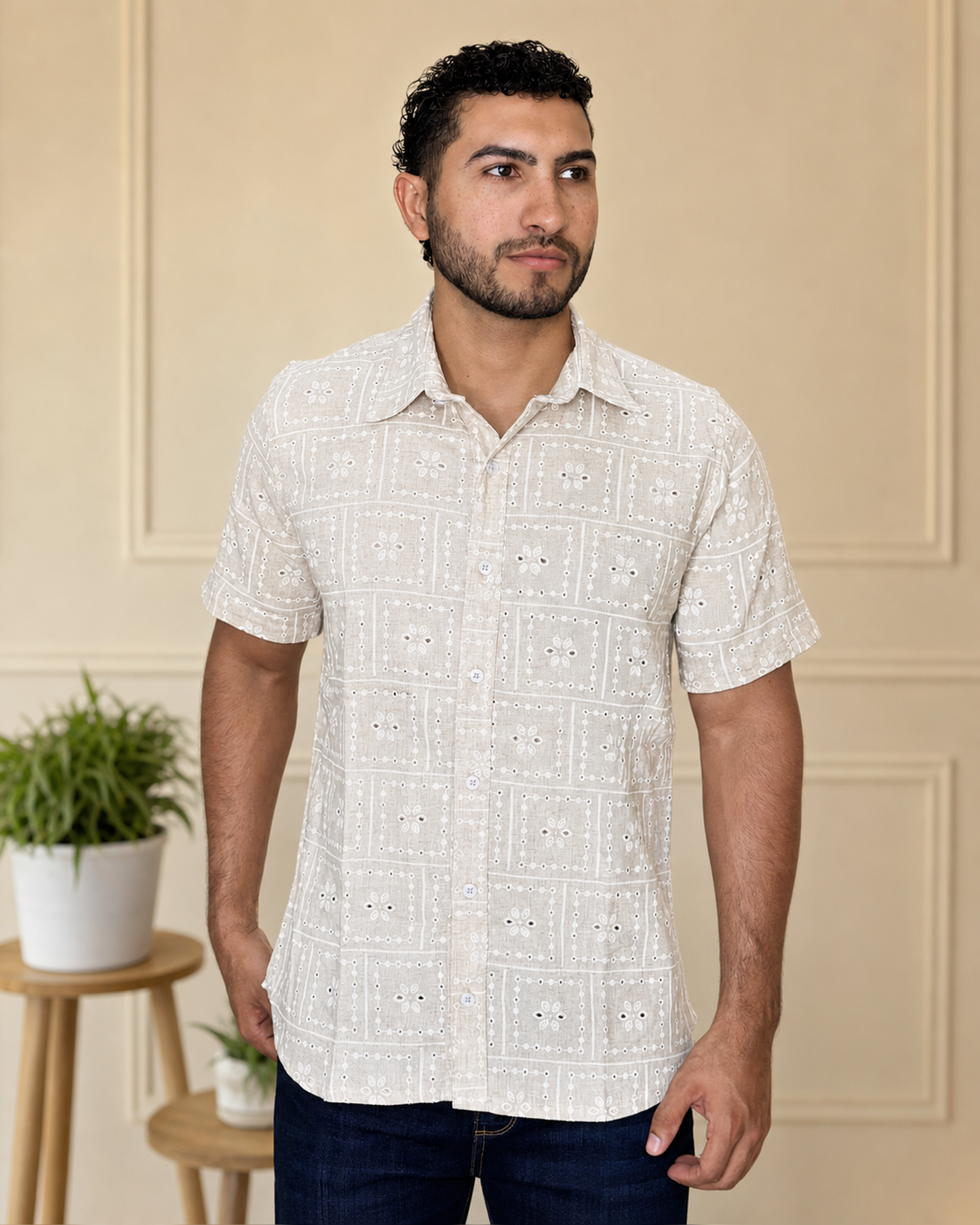 Camisa Manga Corta Lino Ojalillo — Ceiba