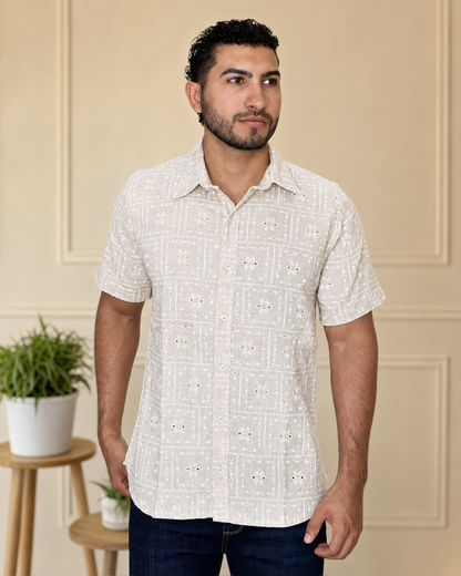 Camisa Manga Corta Lino Ojalillo — Ceiba