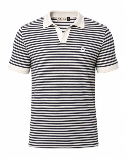 Polo textura Rayas Cuello y puños Jacquard - Ceiba