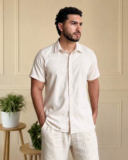 Camisa Manga Corta Lino Esencial — Ceiba
