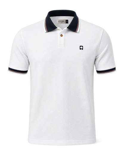 Polo textura diseño líneas Tejido Algodón - Ceiba