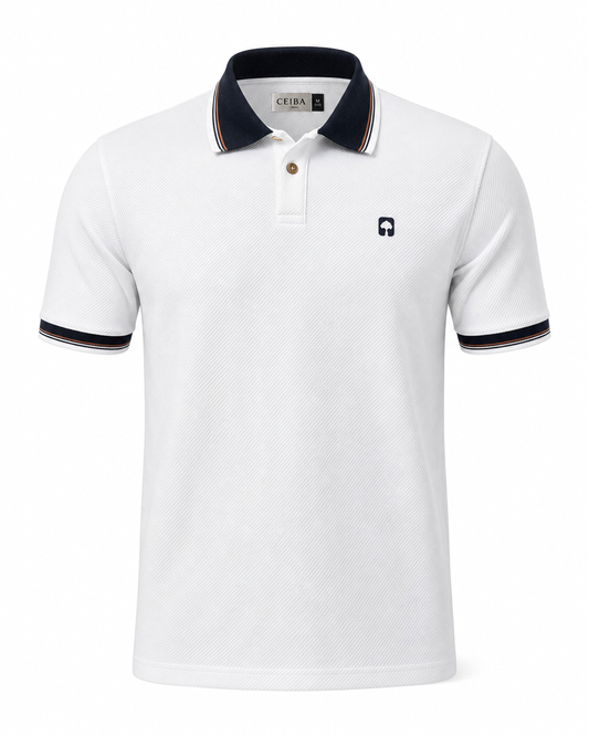 Polo textura diseño líneas Tejido Algodón - Ceiba