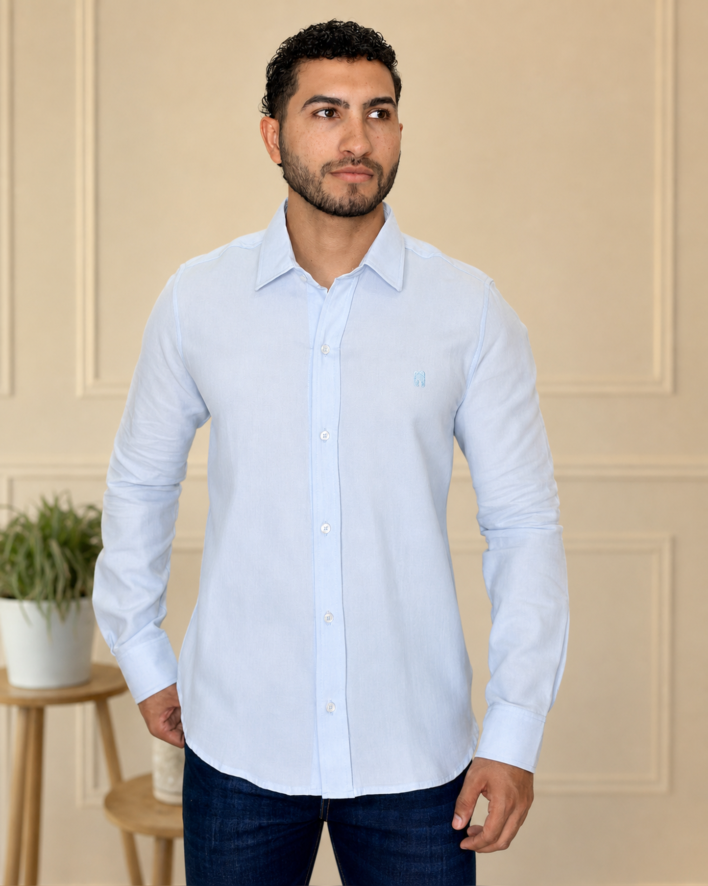 Camisa Manga Larga Algodón Textura — Ceiba