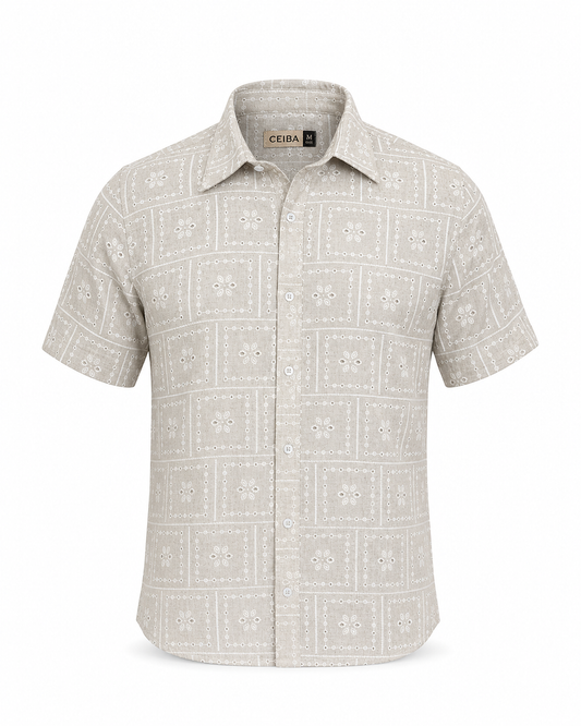 Camisa Manga Corta Lino Ojalillo — Ceiba