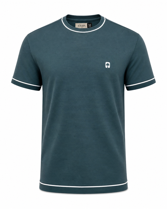 Camiseta verde Ribbed Vivo Contraste — Ceiba