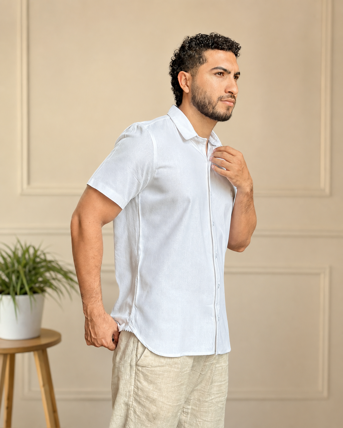 Camisa Manga Corta Lino Esencial — Ceiba