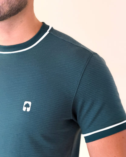 Camiseta verde Ribbed Vivo Contraste — Ceiba