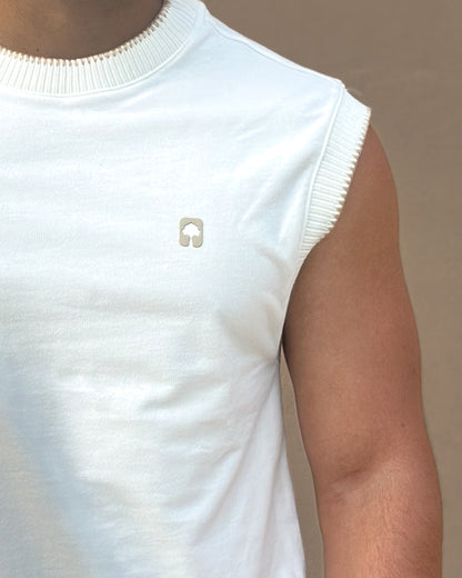 Camiseta manga Sisa tipo Chaleco con ruedos tejido Crochet - Ceiba