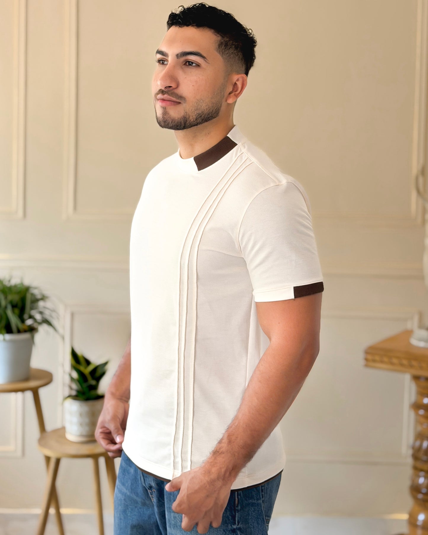 Camiseta algodón textura diseño Líneas y contraste - Ceiba