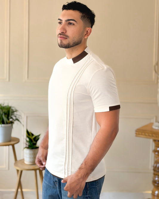 Camiseta algodón textura diseño Líneas y contraste - Ceiba