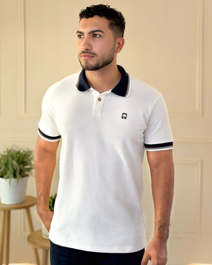 Polo textura diseño líneas Tejido Algodón - Ceiba