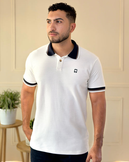 Polo textura diseño líneas Tejido Algodón - Ceiba