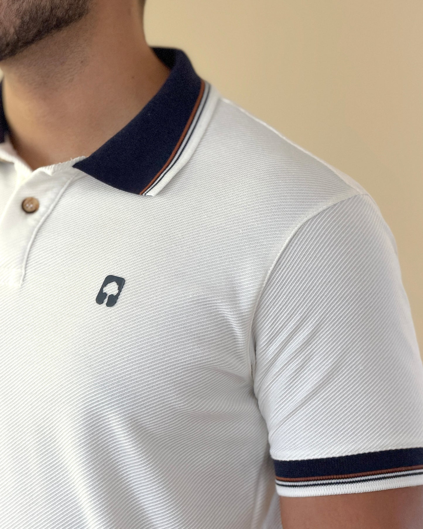 Polo textura diseño líneas Tejido Algodón - Ceiba