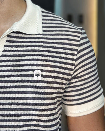 Polo textura Rayas Cuello y puños Jacquard - Ceiba
