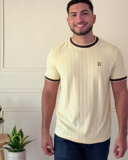 Camiseta textura líneas Tejido Jacquard - Ceiba